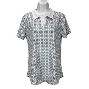 Scales Women's Medium Nautrical Sail Polo Blue/Navy Stretchy Golf‎ Fishing Top